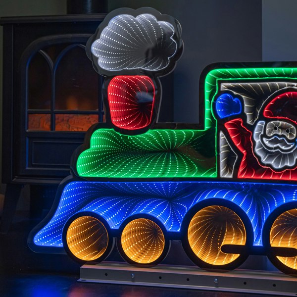Samuel Alexander 63cm Light up Christmas Train Infinity Decoration with Santa & LEDs