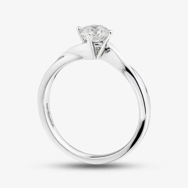 1888 Collection Platinum Certificated 0.60ct Round Cut Diamond Twist Solitaire Ring RI-1027(.60CT PLUS)