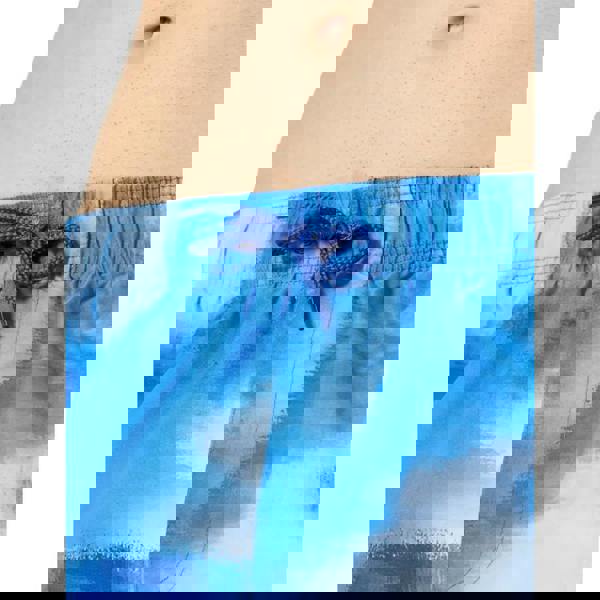 Blue wash Speedo digital printed leisure swim shorts with tie-dye pattern