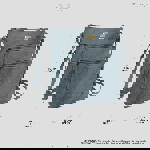 Assots London 'CORI' Denim Distressed  Real Leather Crossbody Bag