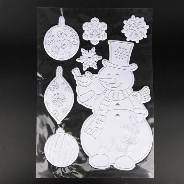 8 Pack 3D Christmas Window Stickers for Glass Surfaces in Snowy White and Silver image 8