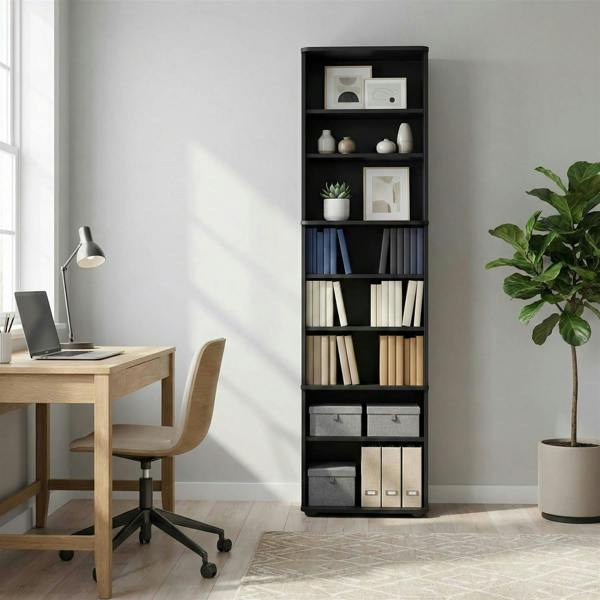 WALPLUS JAYA Space Saving Multimedia Storage Tower, Espresso suitable for modern living room entertainment - 17057EX