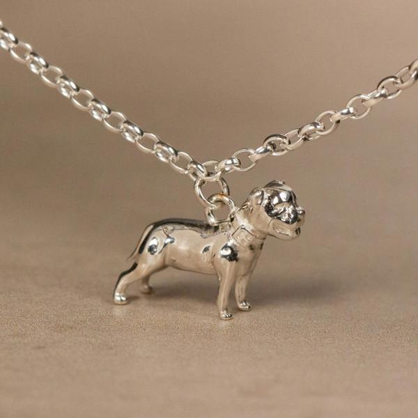 Staffordshire Bull Terrier Chain Bracelet - Personalised - Sterling Silver - MYLEE London