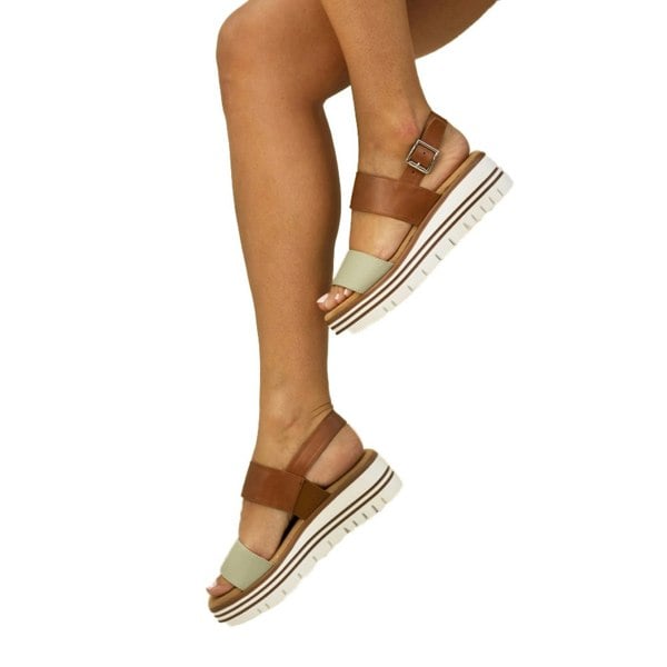 Lunar Womens/Ladies Missy Tan Sandals - Brown