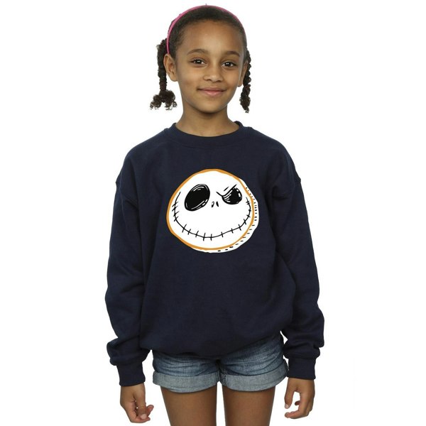 Disney Girls The Nightmare Before Christmas Jack Face Sweatshirt - Navy Blue