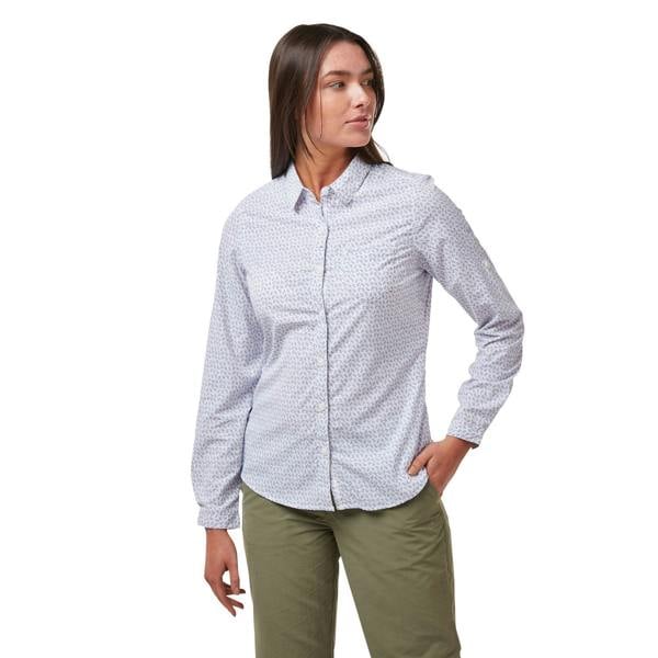 Craghoppers Womens/Ladies NosiLife Gisele Long Sleeved Shirt - Paradise Blue Print - 