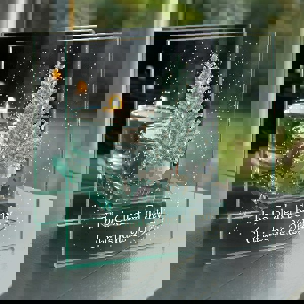 Personalised Memento Company Personalised A Winter's Night Mirrored Glass Tea Light Candle Holder