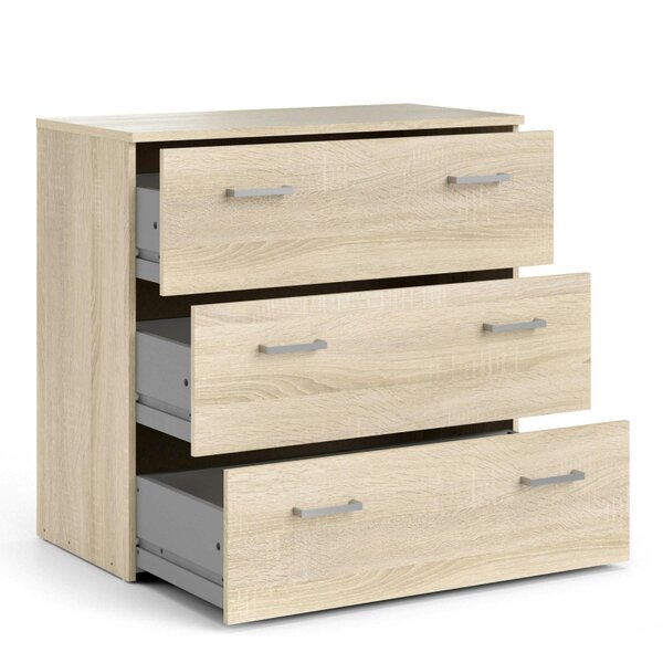 Wyld Haus Berlin Natural Bedroom Furniture Set with Bedside Chest of Drawers and Wardrobe