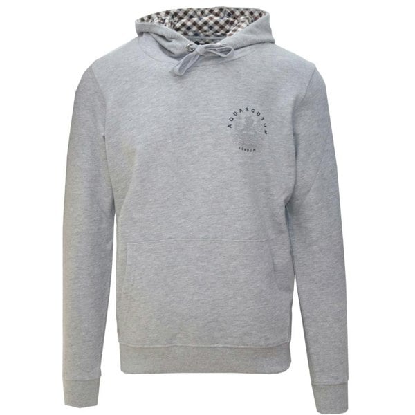 Aquascutum Aldis Emblem Logo Hoodie - Grey