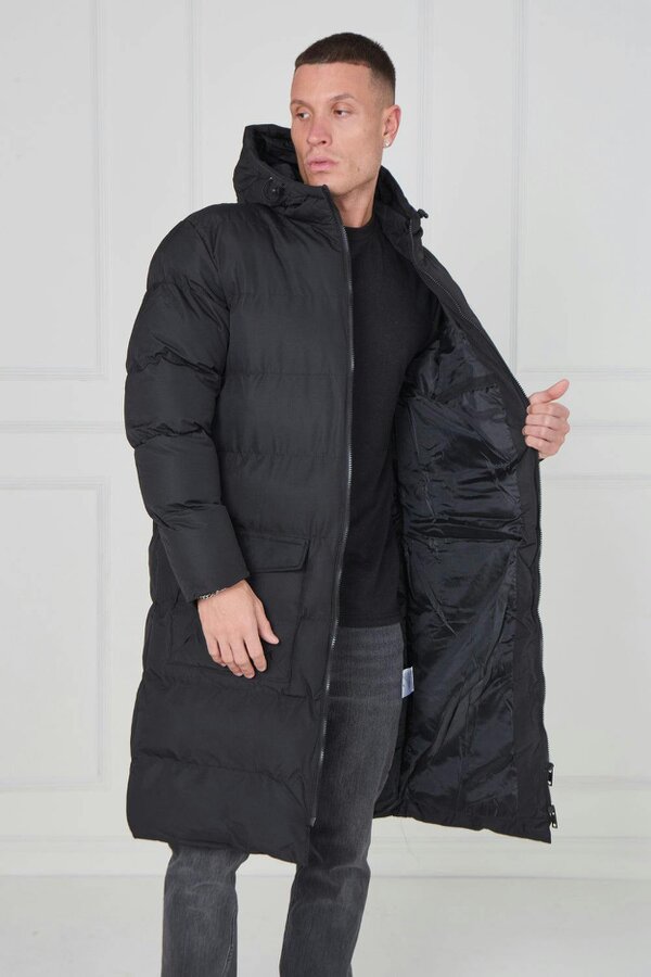 Heavyweight Longline Puffer Coat – Black