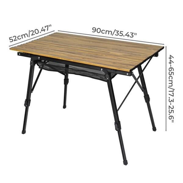 Levede Adjustable Folding Camping Table Aluminium Portable Picnic Desk 90x52cm