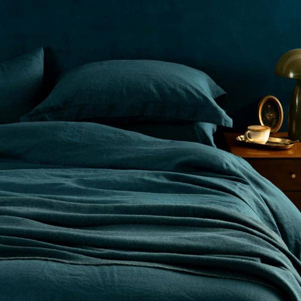 Soak&Sleep Atlantic Blue French Linen Bed Set