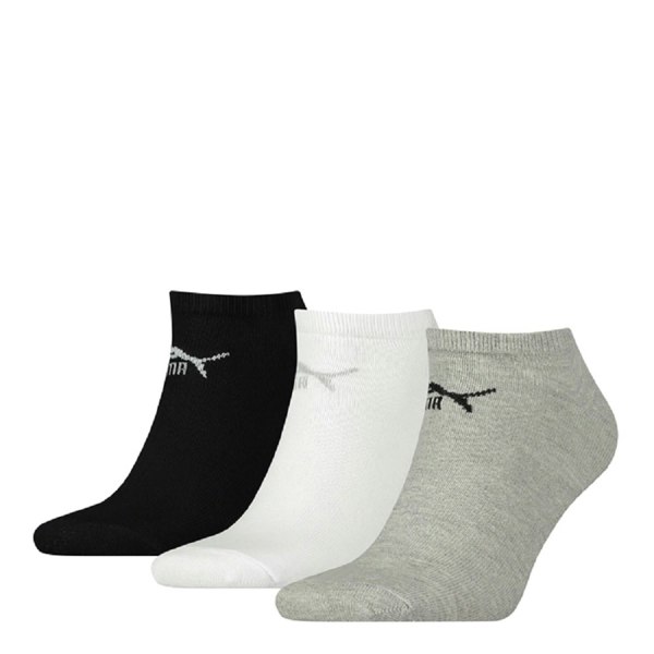 Puma Unisex Adult Trainer Socks (Pack of 3) - Grey/Black/White