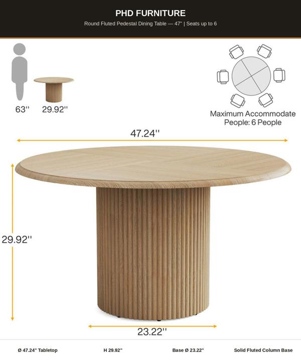 REED Round Dining Table Ø120cm – Natural Oak Finish