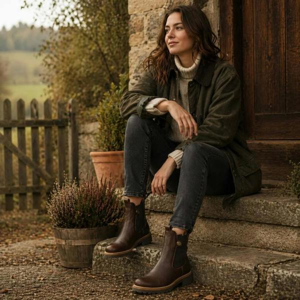 Panama Jack Francesca B13 - Women's Brown Leather Chelsea Boots