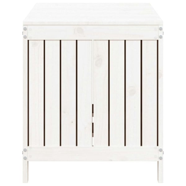 Berkfield Garden Storage Box White 121x55x64 cm Solid Wood Pine