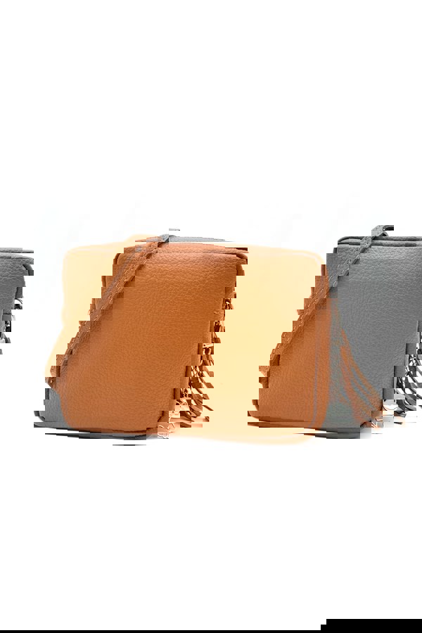 Kitise Mini Tassel Italian Genuine Leather Purse Crossbody Bag With Tassel