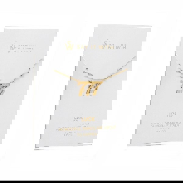 Say It With Angel Number Necklace - Gold Plated - 777