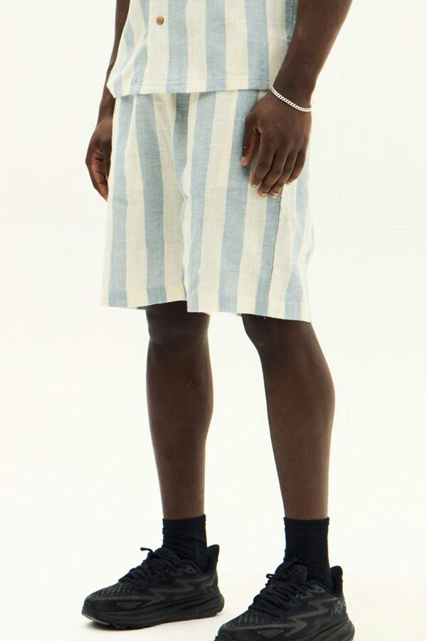 Men’s Striped Short Sleeve Shirt & Shorts Co-Ord Set