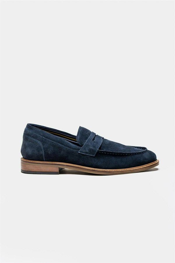 Jordan navy loafer side