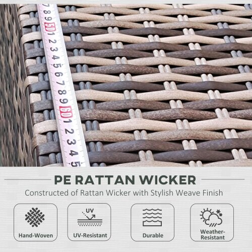 Wyld Haus Nalo Elni Grey Rattan  7 Piece Garden Set With Glass Top Table
