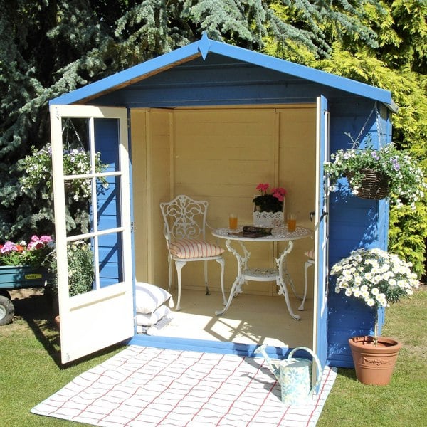 Shire Lumley 7x5 12mm interlock Clad wooden Summerhouse - Best Shed