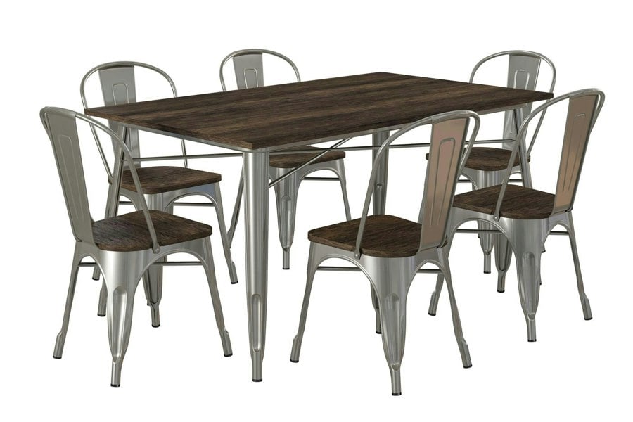 Dorel Home Fusion Rectangular Dining Table Antique Gun Metal