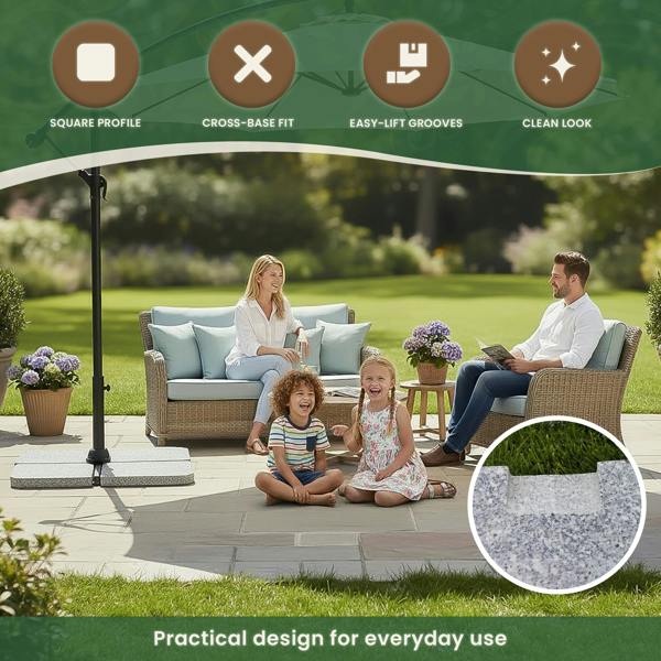 The Garden Marketplace Granite Cantilever Parasol Base Weight Plate 47 x 47cm (25kg)