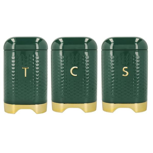 KitchenCraft Lovello Textured Geometric Tea / Coffee / Sugar Canisters