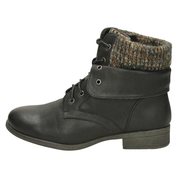 Spot On Ladies Spot On Mid Heel Lace Up Ankle Boots