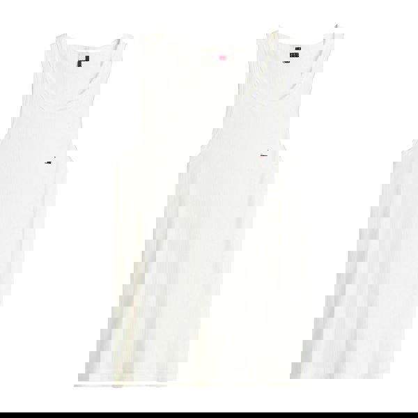 Tommy Hilfiger Tommy Jeans Small Flag Ribbed Tank Top Vest Ecru