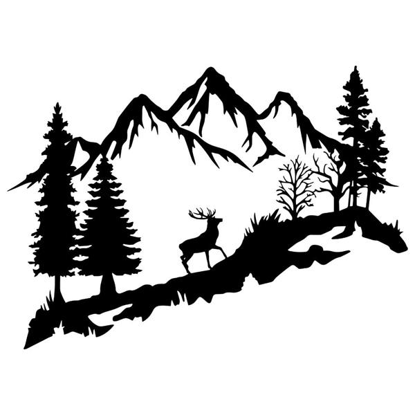 Decortie Mountain Peak and Forest Silhouette Metal Wall Decor 60 cm