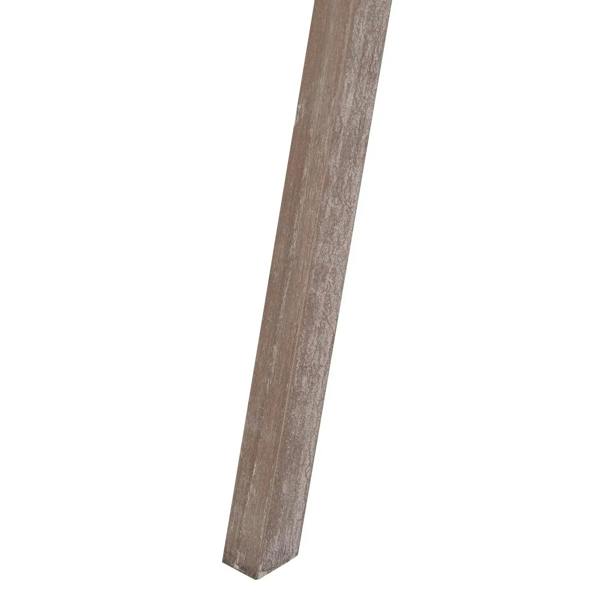 Grey wood tripod lamp leg with steel connector bracket