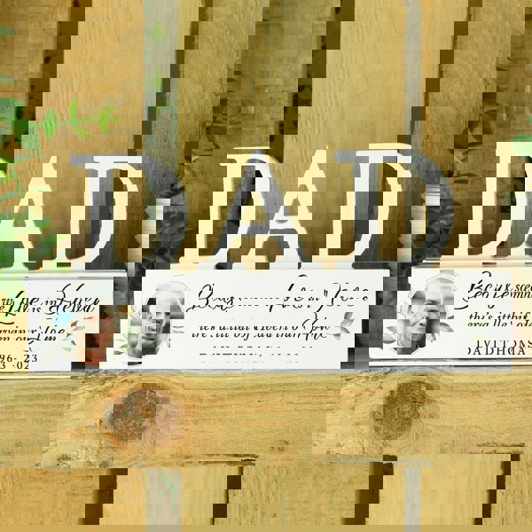 Personalised Memento Company Personalised Botanical Memorial Photo Upload Wooden Dad Ornament