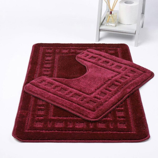 HomeSpace Direct Diem 2pc Anti- Slip Bath Mat and Pedestal Set