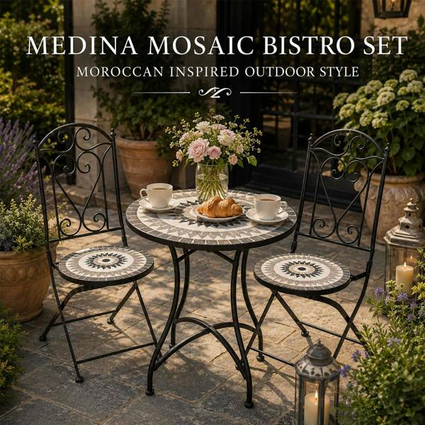 60cm Medina Mosaic Bistro Set image 6