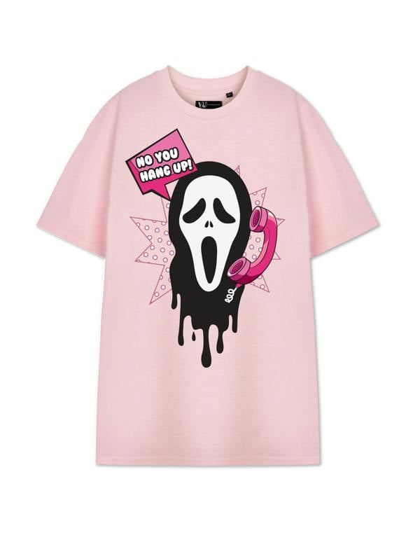 Show Me The Merch Womens Pink No You Hang Up Short Sleeved T-Shirt