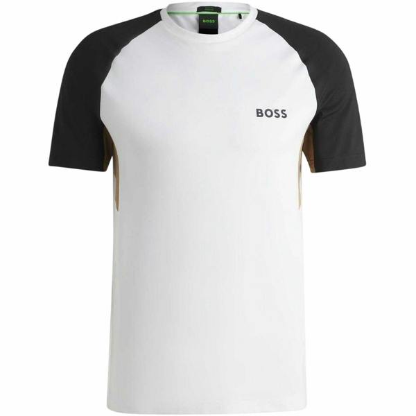 Boss Mens Colour Block Raglan T-Shirt - White - 