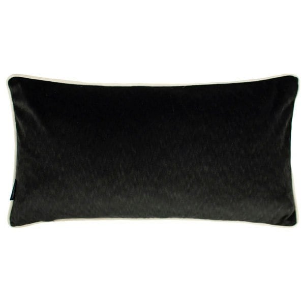 Paoletti Torto Velvet Rectangular Cushion Cover - Black/Ivory