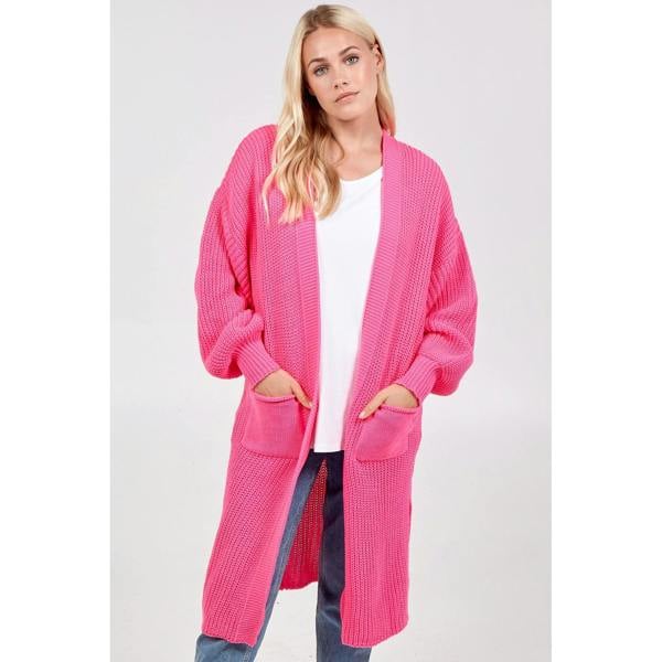 Blue Vanilla Longline Double Pocket Knitted Cardigan