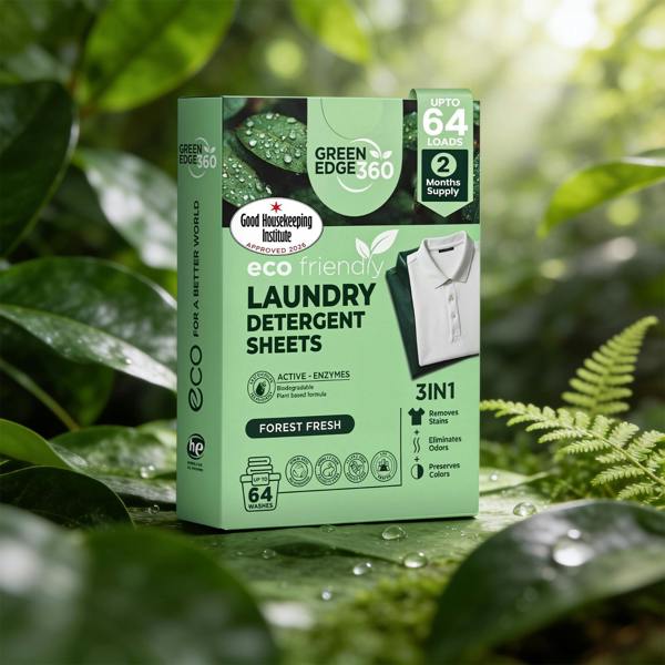 Green Edge 360 Forest Fresh Eco Friendly Laundry Detergent Sheets