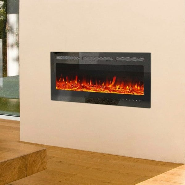 40 Inch Electric Fireplaces Wall Mounted 5120 BTU Heater with Adjustable Thermostat Wall Mounted Fireplaces Living and Home