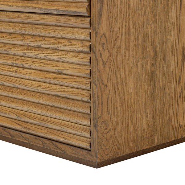 Wyld Haus Mandarina Retro Natural Walnut Ribbed Six Drawer Chest