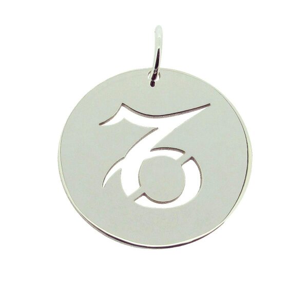 Christopher James of London Sterling Silver 24mm Round Zodiac Pendant With Optional Chain