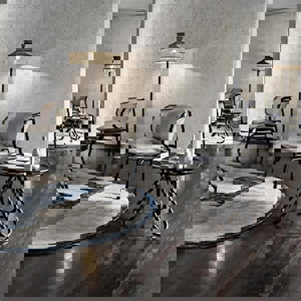 Cane Rattan Armchair, Grey Linen-Weilai Concept-Weilai Concept