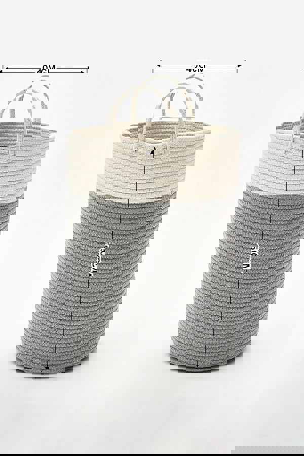 Living and Home 63L Woven Cotton Thread Laundry Clothes Hamper Basket Baby Kids Toys Storage with Handlers 50cm H