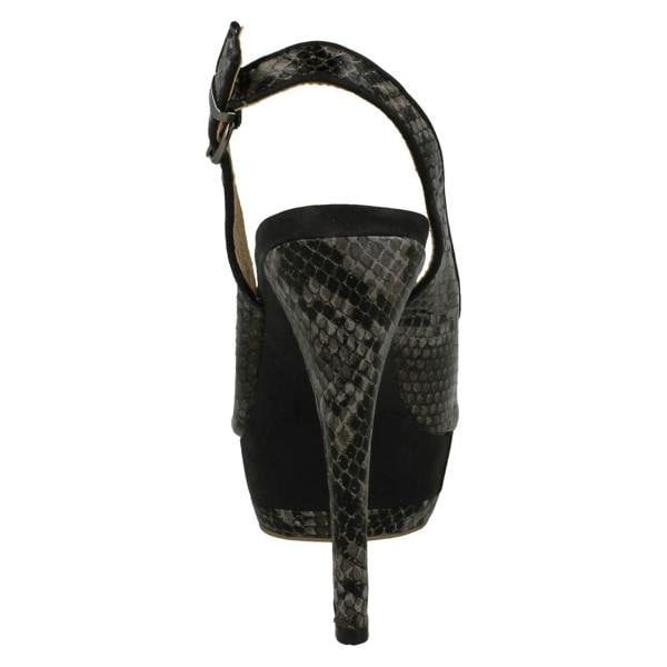 Spot On Ladies Spot On Snake Print Slingback Heels