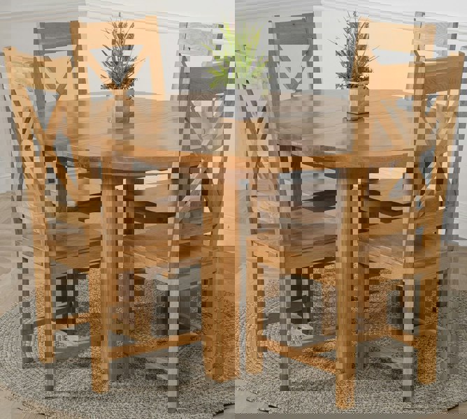 That's Furniture Edmonton Round Extendable Oak Dining Set with Berkeley Oak Chairs