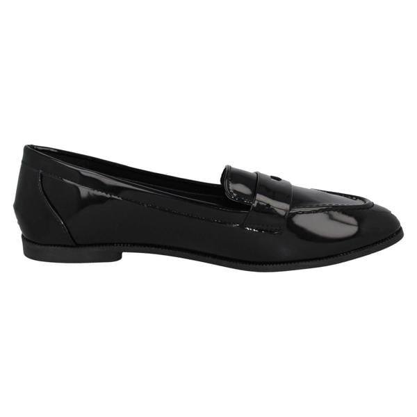 Spot On Ladies Spot On Flat Loafer Saddle Trim Wide Fit Shoes F80561