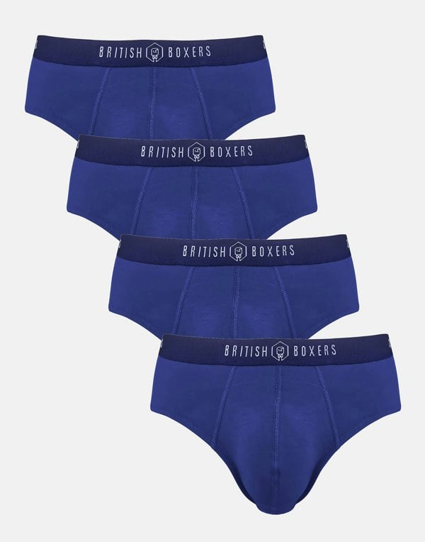 British Boxers Multipack! 4 Pairs of Men's Bamboo Briefs - Navy